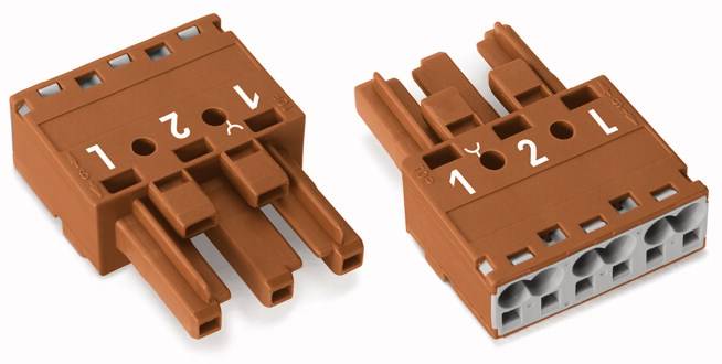 WAGO 770-1363 Netz-Steckverbinder WINSTA MIDI Buchse, gerade Gesamtpolzahl: 3 25 A Braun 100 St.