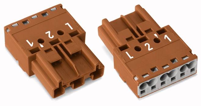 WAGO 770-1373 Netz-Steckverbinder WINSTA MIDI Stecker, gerade Gesamtpolzahl: 3 25A Braun 100St.