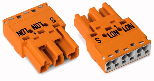 WAGO 770-1353 Netz-Steckverbinder WINSTA MIDI Stecker, gerade Gesamtpolzahl: 3 25A Orange 100St.