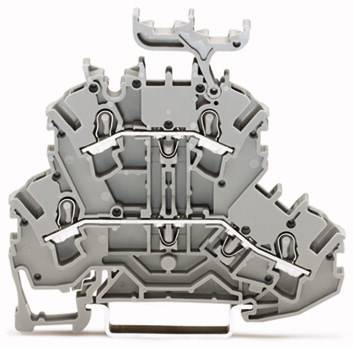 WAGO 2002-2231 Doppelstock-Durchgangsklemme 5.20mm Zugfeder Belegung: L, L Grau 50St.