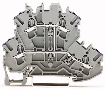 WAGO 2002-2208 Doppelstock-Durchgangsklemme 5.20 mm Zugfeder Belegung: L Grau 50 St.