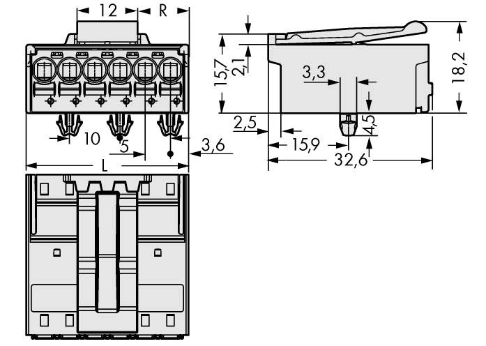 WAGO Stiftgehäuse-Platine 2092 Polzahl Gesamt 2 Rastermaß: 5 mm 2092-1522/020-000 200 St.