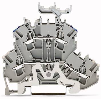 WAGO 2002-2248 Doppelstock-Schirmleiterklemme 5.20 mm Zugfeder Belegung: N Grau 50 St.