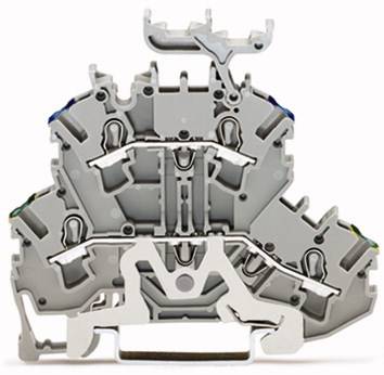WAGO 2002-2247 Doppelstock-Schutzleiterklemme 5.20mm Zugfeder Belegung: PE, N Grau 50St.