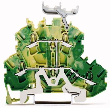 WAGO 2002-2237 Doppelstock-Schutzleiterklemme 5.20 mm Zugfeder Belegung: PE Grün, Gelb 50 St.