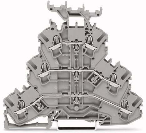 WAGO 2002-3231 Dreistock-Durchgangsklemme 5.20 mm Zugfeder Belegung: L, L, L Grau 50 St.