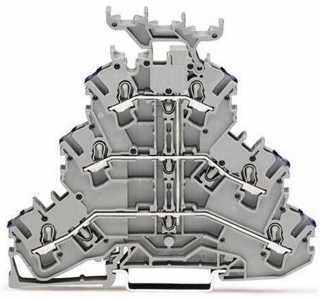 WAGO 2002-3238 Dreistock-Durchgangsklemme 5.20mm Zugfeder Belegung: L Grau 50St.
