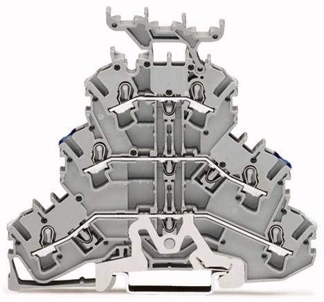 WAGO 2002-3248 Dreistock-Durchgangsklemme 5.20mm Zugfeder Belegung: N, L Grau 50St.