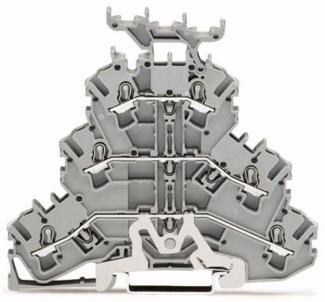 WAGO 2002-3258 Dreistock-Durchgangsklemme 5.20mm Zugfeder Belegung: L, L Grau 50St.