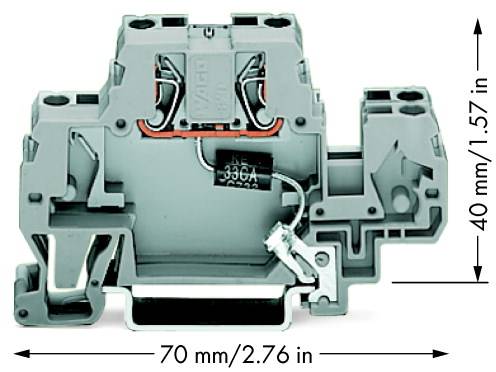 WAGO 870-523/281-589 Einzelklemme 10mm Zugfeder Belegung: L Grau 25St.