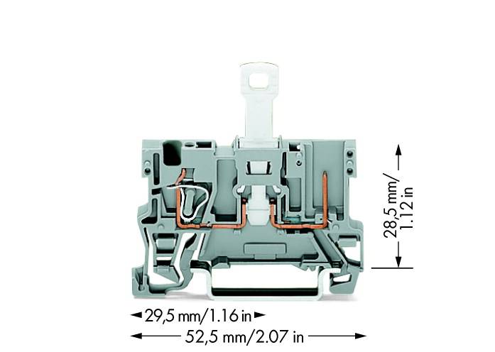 WAGO 769-232 Basisklemme 5mm Zugfeder Belegung: L Grau 50St.