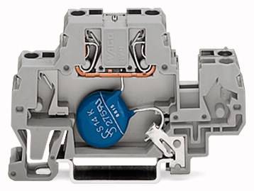 WAGO 870-523/281-585 Einzelklemme 10mm Zugfeder Belegung: L Grau 25St.