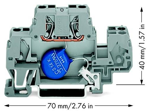 WAGO 870-523/281-582 Einzelklemme 10mm Zugfeder Belegung: L Grau 25St.