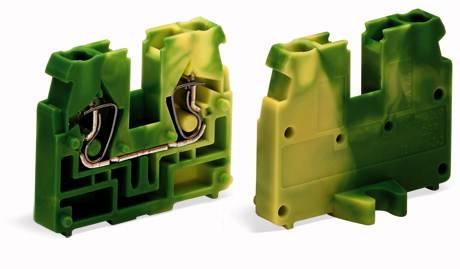 WAGO 869-357 Durchgangsklemme Federklemme Grün, Gelb 100St.