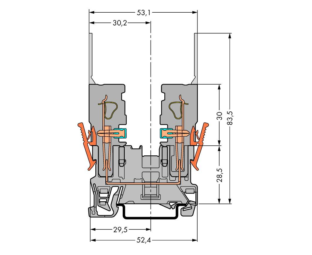 WAGO 769-156 Basisklemme 5mm Zugfeder Belegung: L Grau 100St.