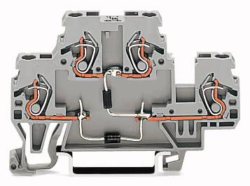 WAGO 870-541/281-491 Doppelstock-Diodenklemme 5mm Zugfeder Belegung: L Grau 50St.