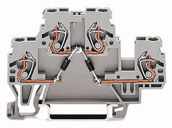 WAGO 870-541/281-490 Doppelstock-Diodenklemme 5mm Zugfeder Belegung: L Grau 50St.