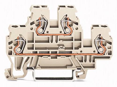 WAGO 870-967/999-950 Doppelstock-Schutzleiterklemme 5 mm Zugfeder Belegung: L Grau 50 St.