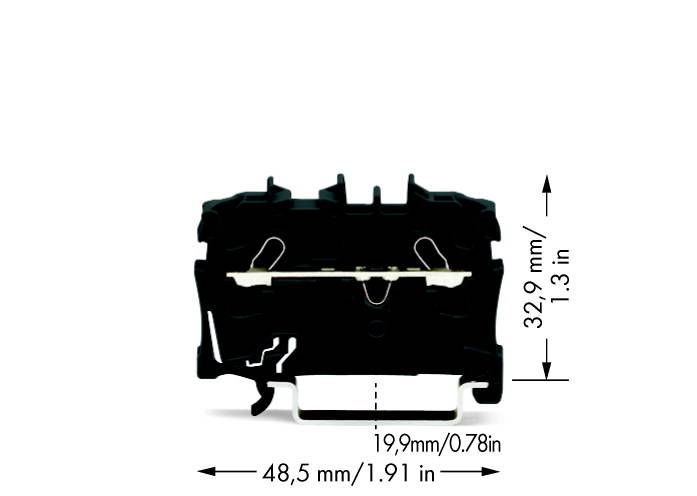WAGO 2002-1205 Durchgangsklemme 5.20mm Zugfeder Schwarz 100St.