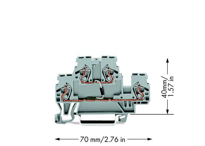 WAGO 870-540/281-410 Doppelstock-Diodenklemme 5 mm Zugfeder Belegung: L Grau 50 St.
