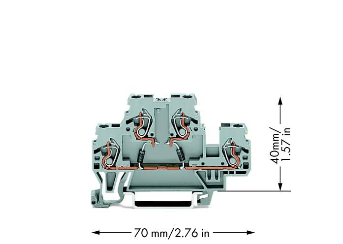 WAGO 870-542/281-487 Doppelstock-Diodenklemme 5 mm Zugfeder Belegung: L Grau 50 St.