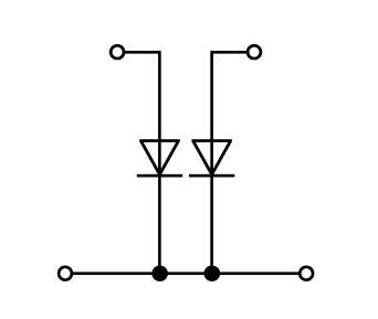 WAGO 870-542/281-488 Doppelstock-Diodenklemme 5mm Zugfeder Belegung: L Grau 50St.