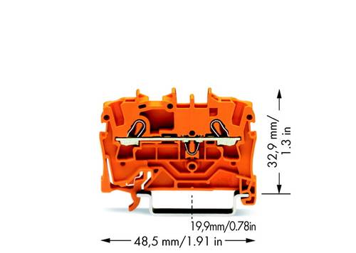 WAGO 2002-1202 Durchgangsklemme 5.20 mm Zugfeder Orange 100 St.