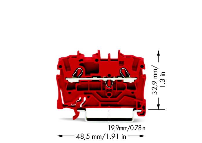 WAGO 2002-1203 Durchgangsklemme 5.20mm Zugfeder Rot 100St.