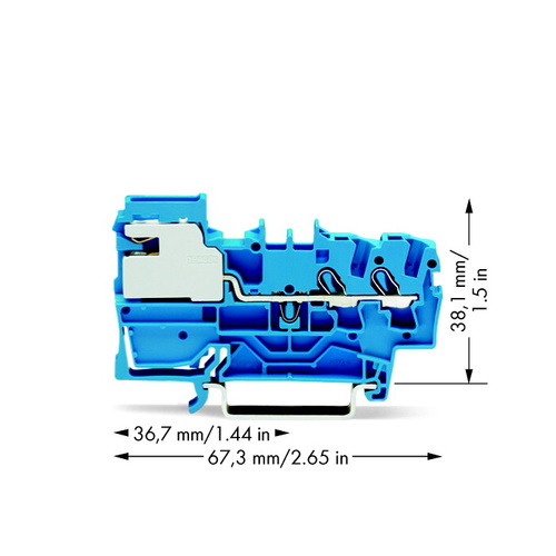 WAGO 2002-7214 Trennklemme 5.20mm Zugfeder Belegung: N Blau 50St.