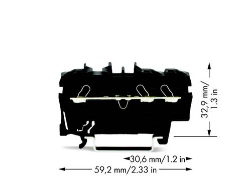 WAGO 2002-1305 Durchgangsklemme 5.20mm Zugfeder Schwarz 100St.