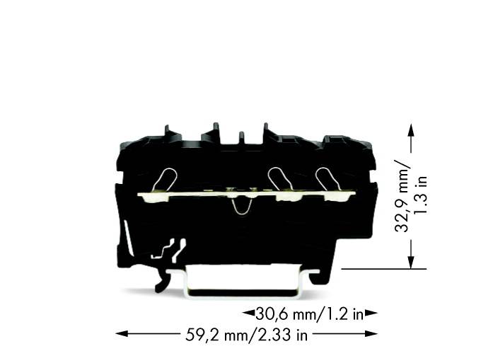 WAGO 2002-1305 Durchgangsklemme 5.20mm Zugfeder Schwarz 100St.