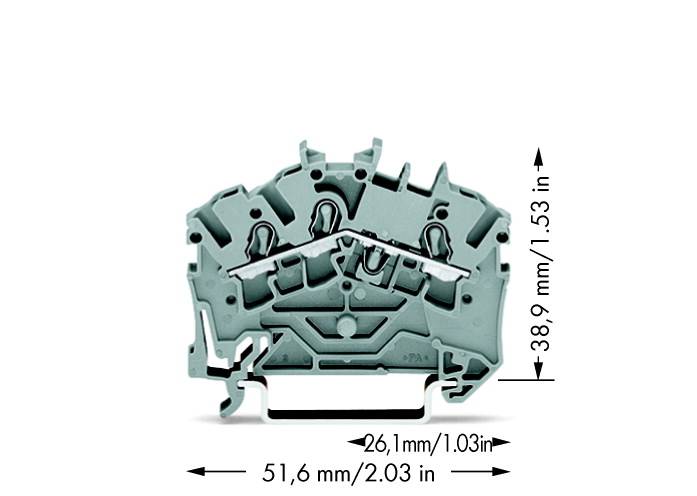 WAGO 2002-6301 Durchgangsklemme 5.20mm Zugfeder Belegung: L Grau 100St.