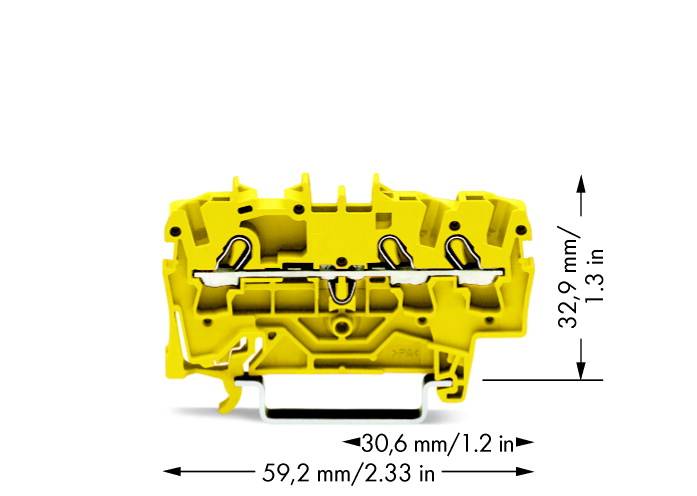 WAGO 2002-1306 Durchgangsklemme 5.20mm Zugfeder Gelb 100St.
