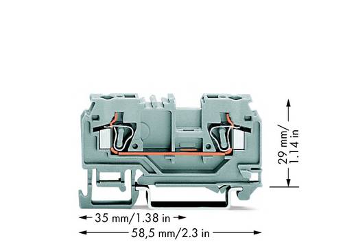 WAGO 880-901 Durchgangsklemme 5 mm Zugfeder Belegung: L Grau 100 St.