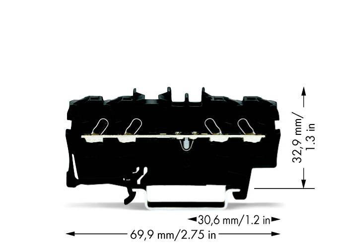 WAGO 2002-1405 Durchgangsklemme 5.20 mm Zugfeder Schwarz 100 St.