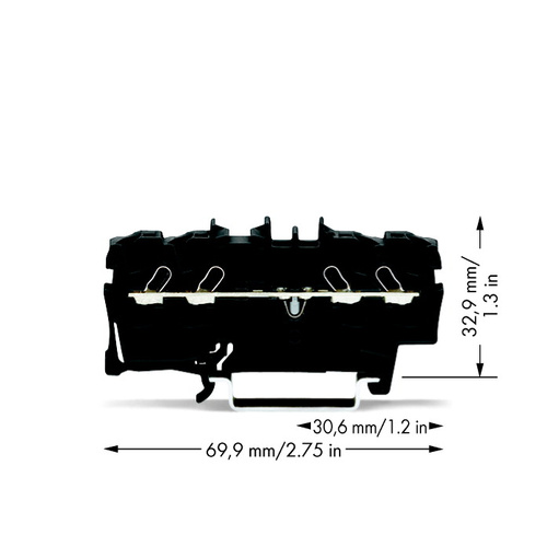 WAGO 2002-1405 Durchgangsklemme 5.20mm Zugfeder Schwarz 100St.
