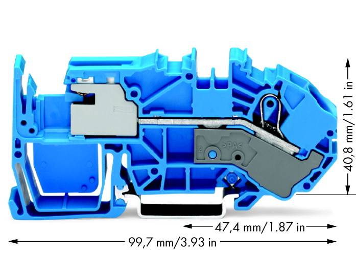 WAGO 2016-7714 Trennklemme 12mm Zugfeder Belegung: N Blau 20St.