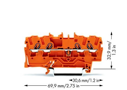 WAGO 2002-1402 Durchgangsklemme 5.20 mm Zugfeder Orange 100 St.