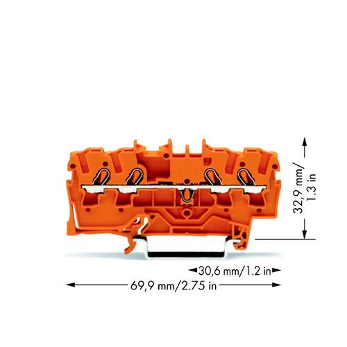 WAGO 2002-1402 Durchgangsklemme 5.20mm Zugfeder Orange 100St.
