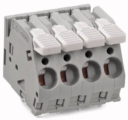 WAGO 2706-154 Federkraftklemmblock 6.00 mm² Polzahl 4 Grau 40 St.