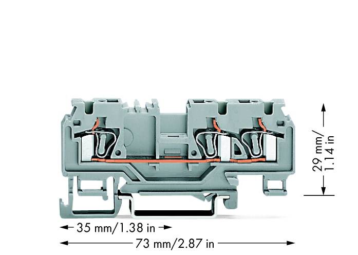 WAGO 880-681/999-940 Durchgangsklemme 5mm Zugfeder Belegung: L Grau 100St.