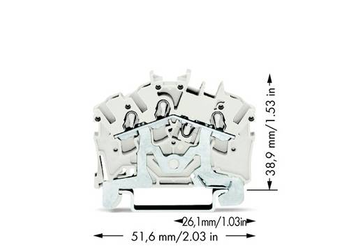 WAGO 2002-6308 Schirmleiterklemme 5.20 mm Zugfeder Weiß 100 St.