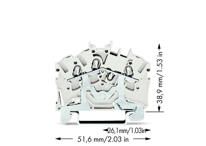 WAGO 2002-6308 Schirmleiterklemme 5.20mm Zugfeder Weiß 100St.