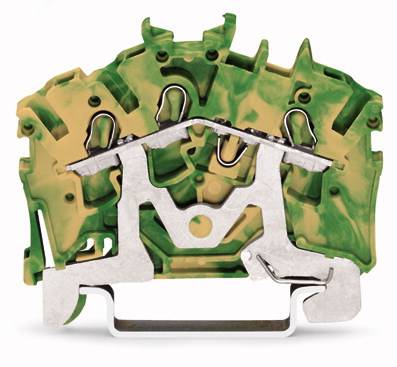 WAGO 2002-6307 Schutzleiterklemme 5.20mm Zugfeder Belegung: PE Grün, Gelb 100St.