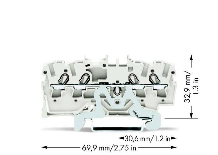 WAGO 2002-1408 Schirmleiterklemme 5.20mm Zugfeder Weiß 100St.