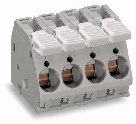 WAGO 2716-104 Federkraftklemmblock 6.00mm² Polzahl 4 Grau 30St.