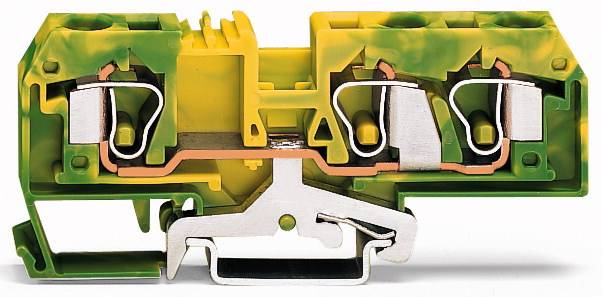 WAGO 284-687/999-950 Schutzleiterklemme 10mm Zugfeder Belegung: PE Grün, Gelb 25St.