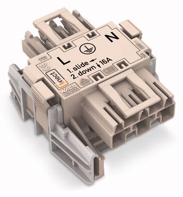 WAGO Netz-Adapter Netz-Stecker - Netz-Buchse Gesamtpolzahl: 3 Weiß 25St.