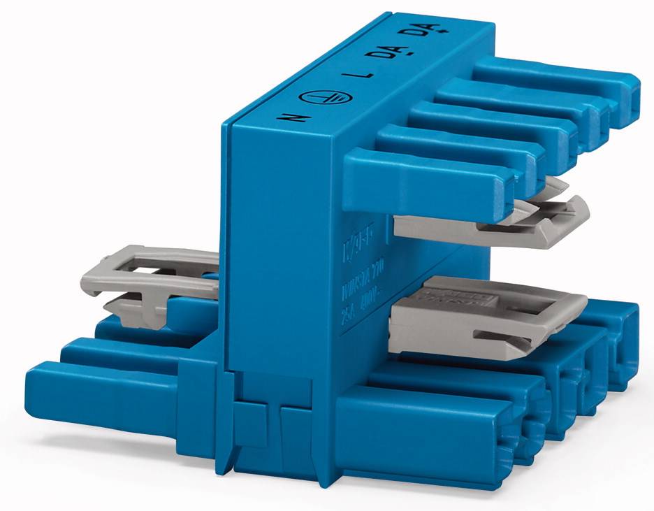 WAGO Netz-H-Verteiler Netz-Stecker - Netz-Buchse, Netz-Buchse Gesamtpolzahl: 5 Blau 25St.