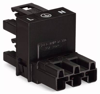 WAGO Netz-H-Verteiler Netz-Stecker - Netz-Buchse, Netz-Buchse Gesamtpolzahl: 3 Rot 50St.